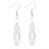 1 Pair Casual Simple Style Geometric Natural Stone Crystal Iron Drop Earrings