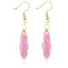 1 Pair Casual Simple Style Geometric Natural Stone Crystal Iron Drop Earrings