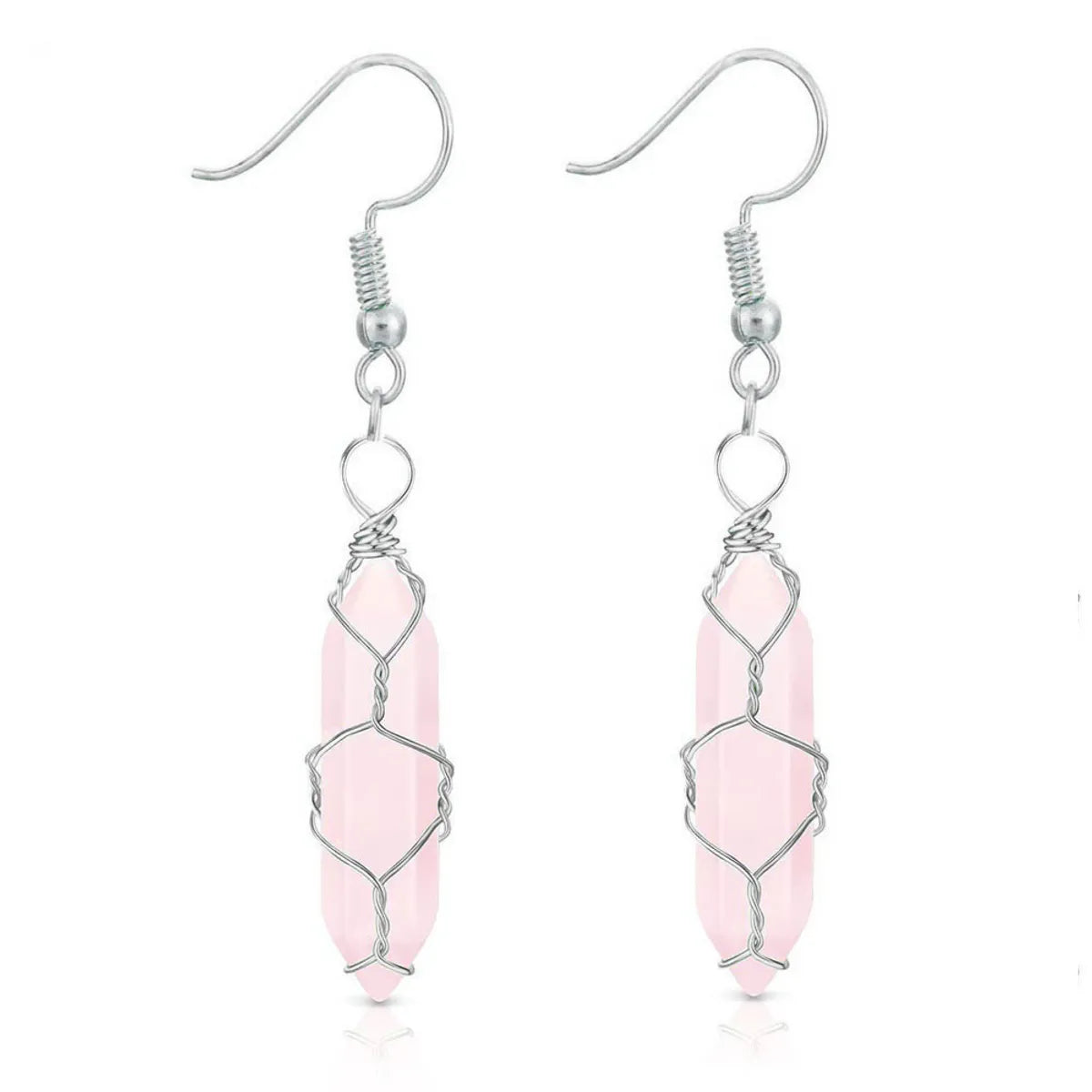 1 Pair Casual Simple Style Geometric Natural Stone Crystal Iron Drop Earrings