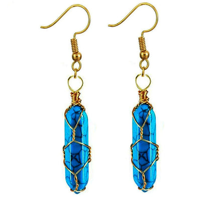 1 Pair Casual Simple Style Geometric Natural Stone Crystal Iron Drop Earrings