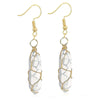 1 Pair Casual Simple Style Geometric Natural Stone Crystal Iron Drop Earrings