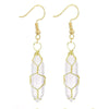 1 Pair Casual Simple Style Geometric Natural Stone Crystal Iron Drop Earrings