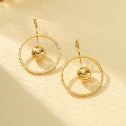 1 Pair Casual Simple Style Geometric Plating 304 Stainless Steel Drop Earrings