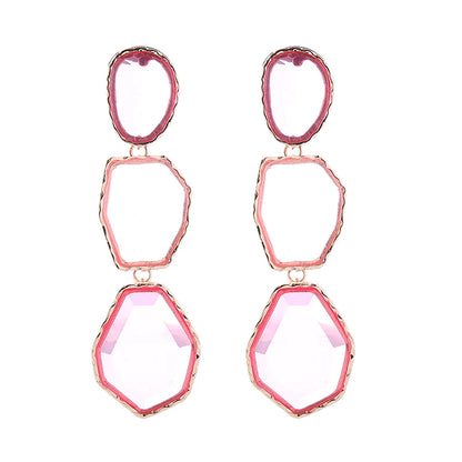 1 Pair Casual Simple Style Geometric Plating Inlay Alloy Resin Gold Plated Drop Earrings