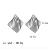 1 Pair Casual Simple Style Geometric Pleated Titanium Steel Ear Studs