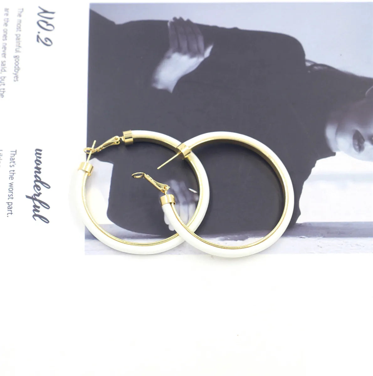 1 Pair Casual Simple Style Geometric Pu Leather Alloy Hoop Earrings