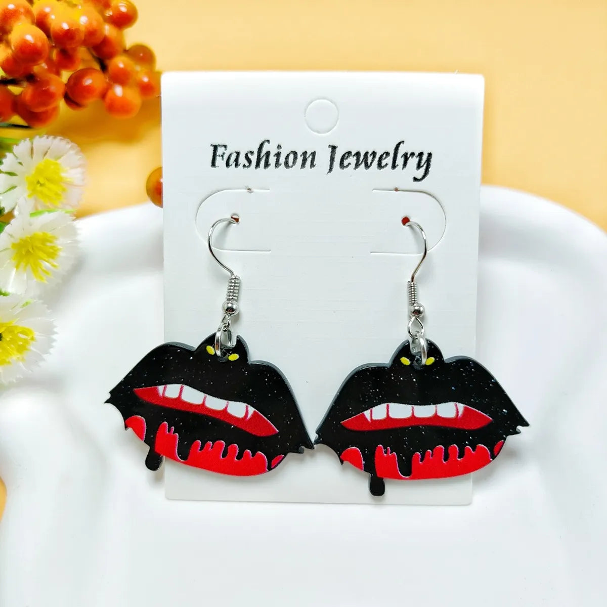 1 Pair Casual Simple Style Geometric Pumpkin Butterfly Arylic Drop Earrings