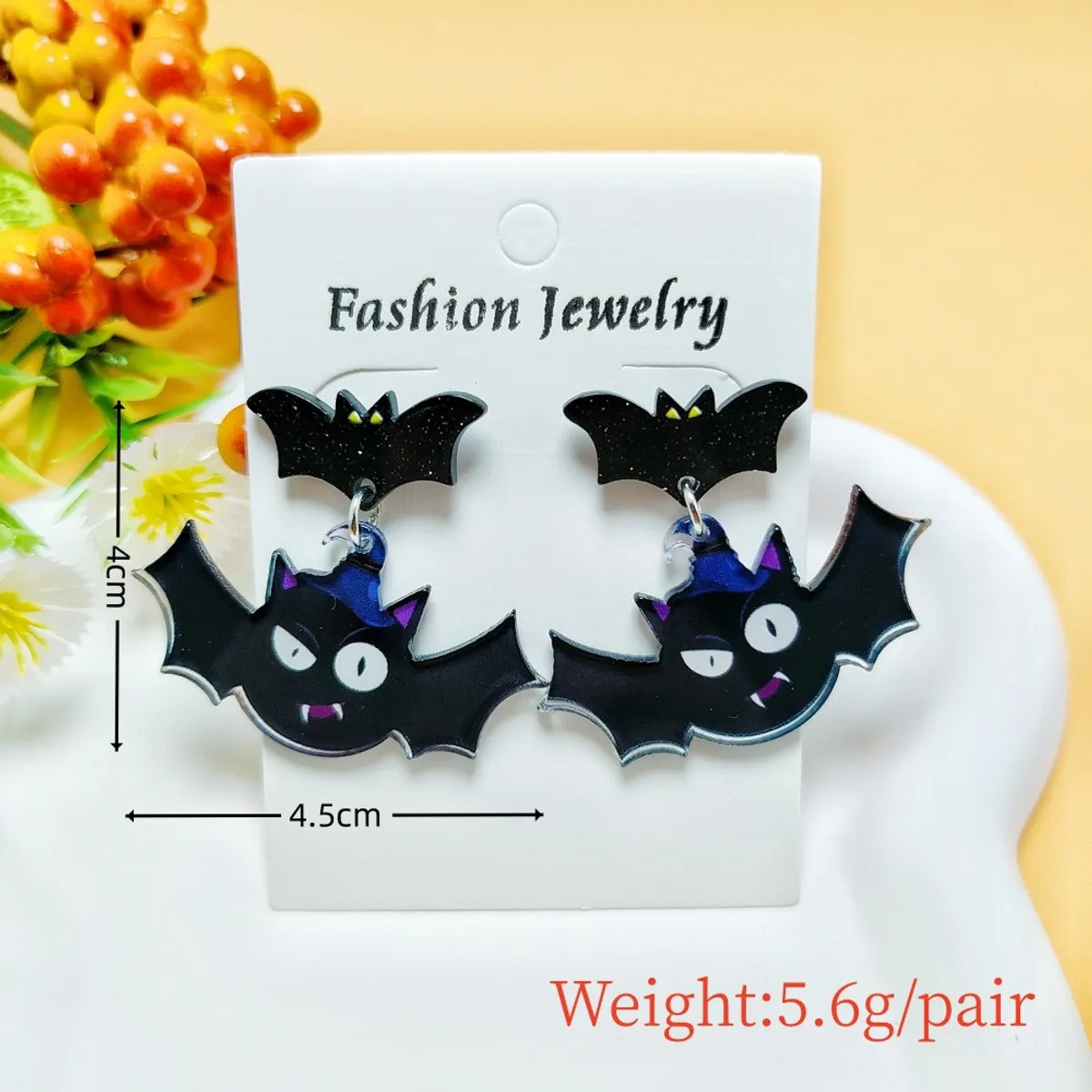 1 Pair Casual Simple Style Geometric Pumpkin Butterfly Arylic Drop Earrings