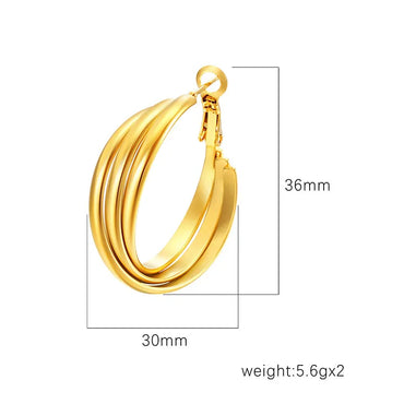 1 Pair Casual Simple Style Geometric Solid Color 304 Stainless Steel 18K Gold Plated Earrings