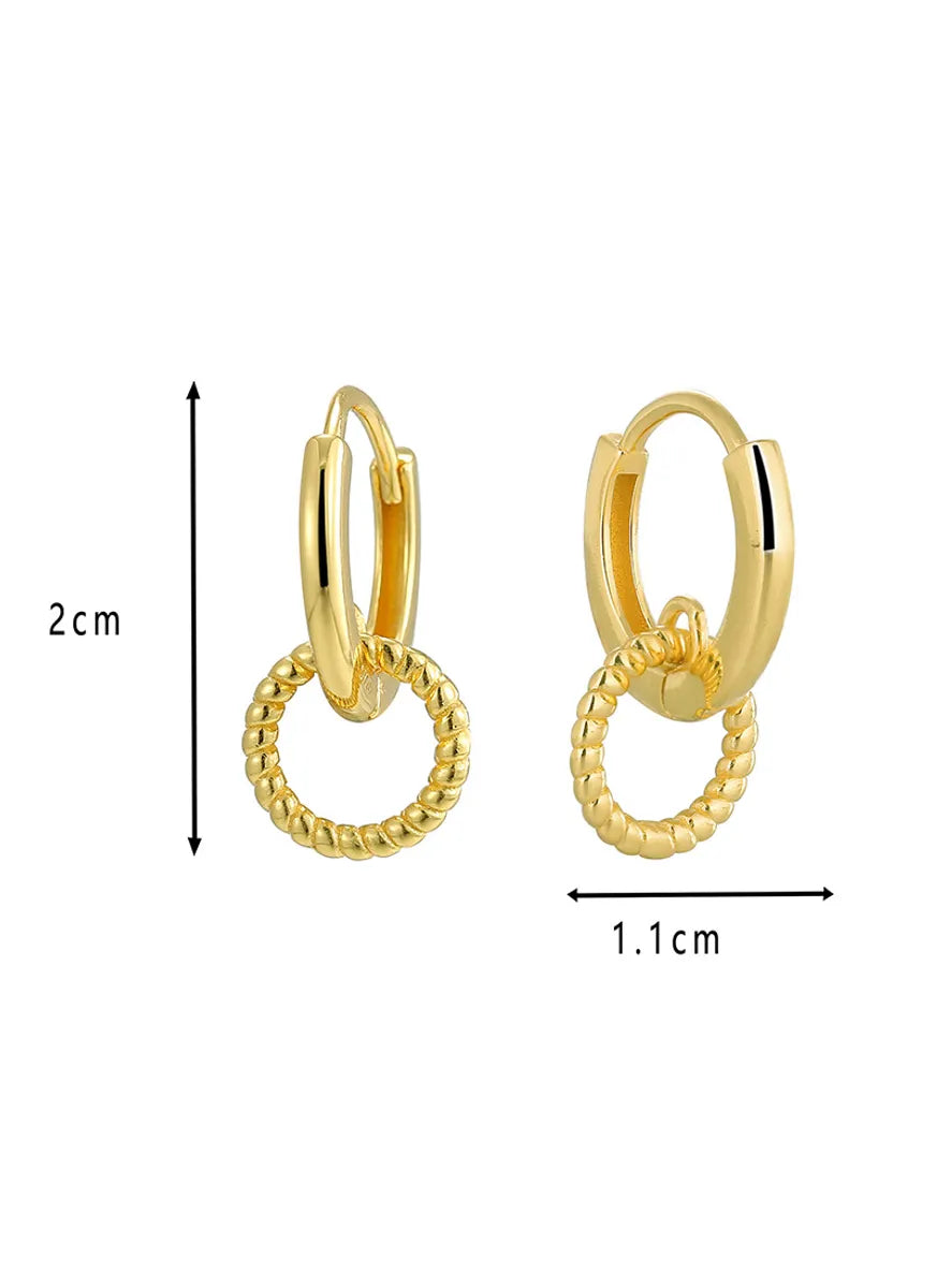 1 Pair Casual Simple Style Geometric Sterling Silver 14K Gold Plated Drop Earrings