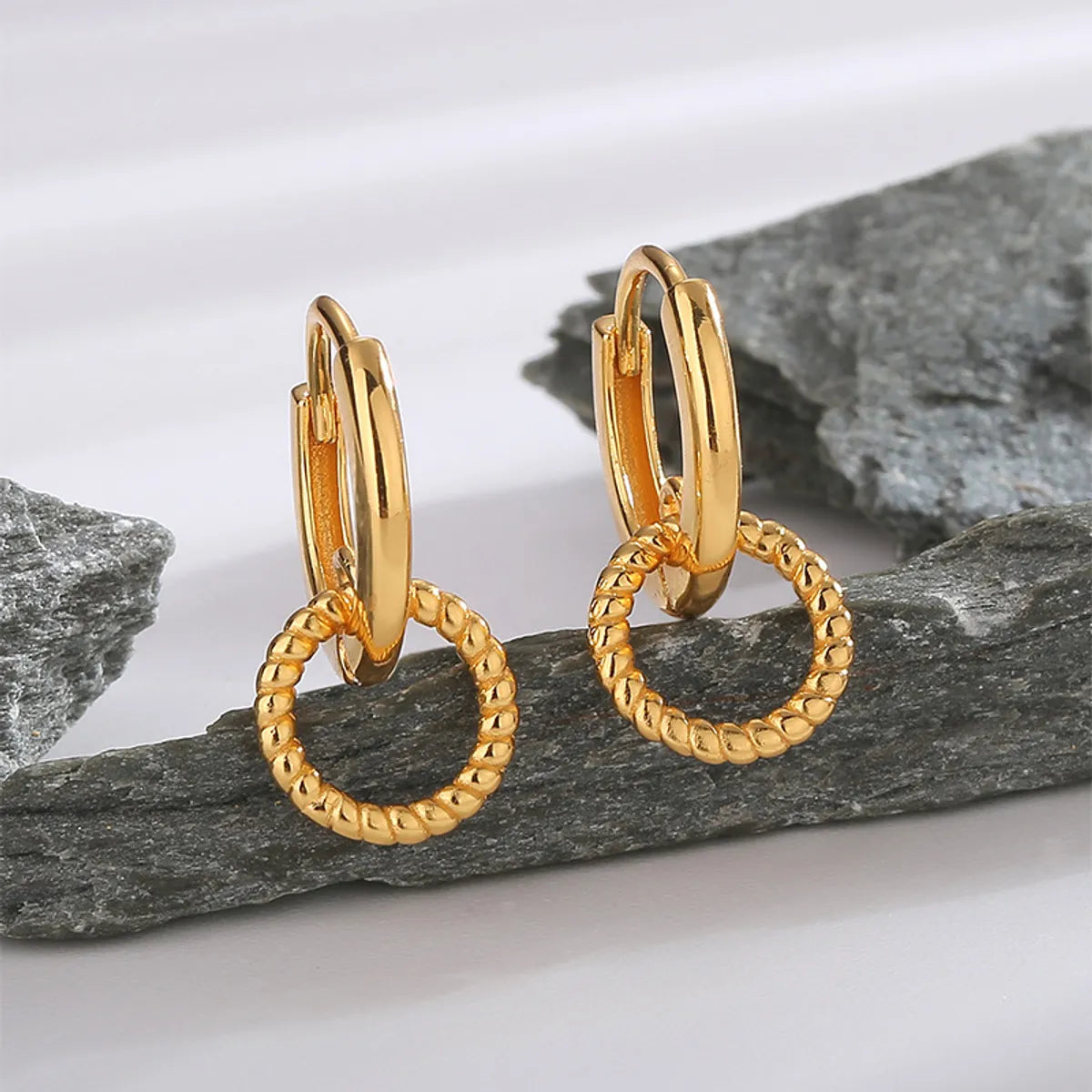 1 Pair Casual Simple Style Geometric Sterling Silver 14K Gold Plated Drop Earrings