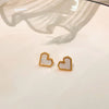 1 Pair Casual Simple Style Heart Shape Flower Butterfly Inlay Titanium Steel Shell Zircon Ear Studs