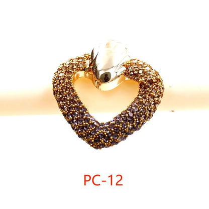 1 Pair Casual Simple Style Heart Shape Inlay Alloy Rhinestones Ear Studs