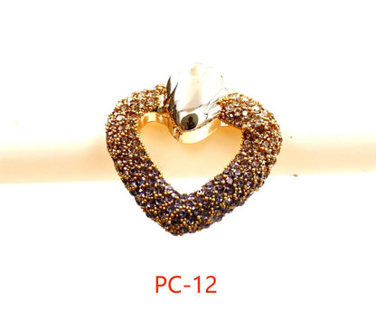 1 Pair Casual Simple Style Heart Shape Inlay Alloy Rhinestones Ear Studs