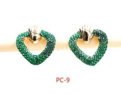 1 Pair Casual Simple Style Heart Shape Inlay Alloy Rhinestones Ear Studs