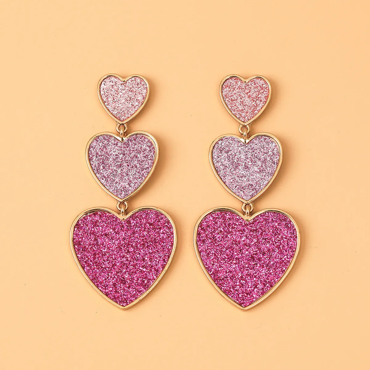 1 Pair Casual Simple Style Heart Shape Plating Alloy Drop Earrings