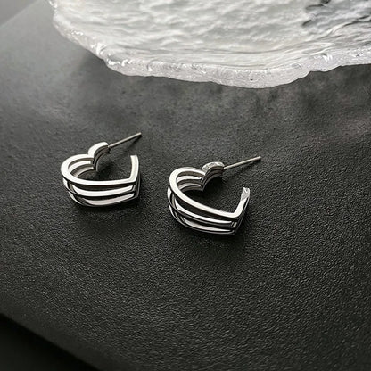 1 Pair Casual Simple Style Heart Shape Polishing Plating Titanium Steel 18k Gold Plated Ear Studs