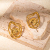 1 Pair Casual Simple Style Irregular Hollow Out 304 Stainless Steel 14K Gold Plated Ear Studs