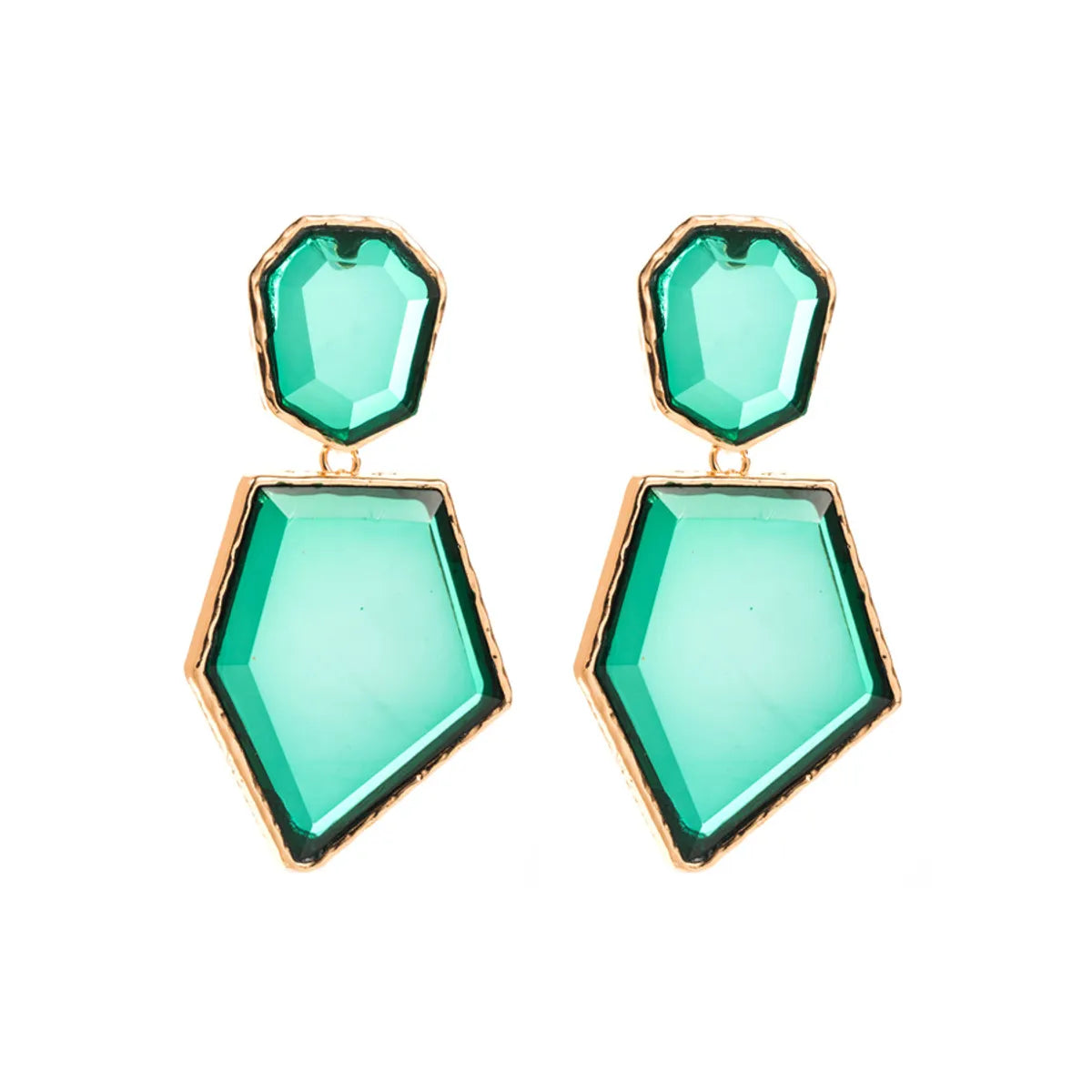 1 Pair Casual Simple Style Irregular Inlay Alloy Resin Drop Earrings