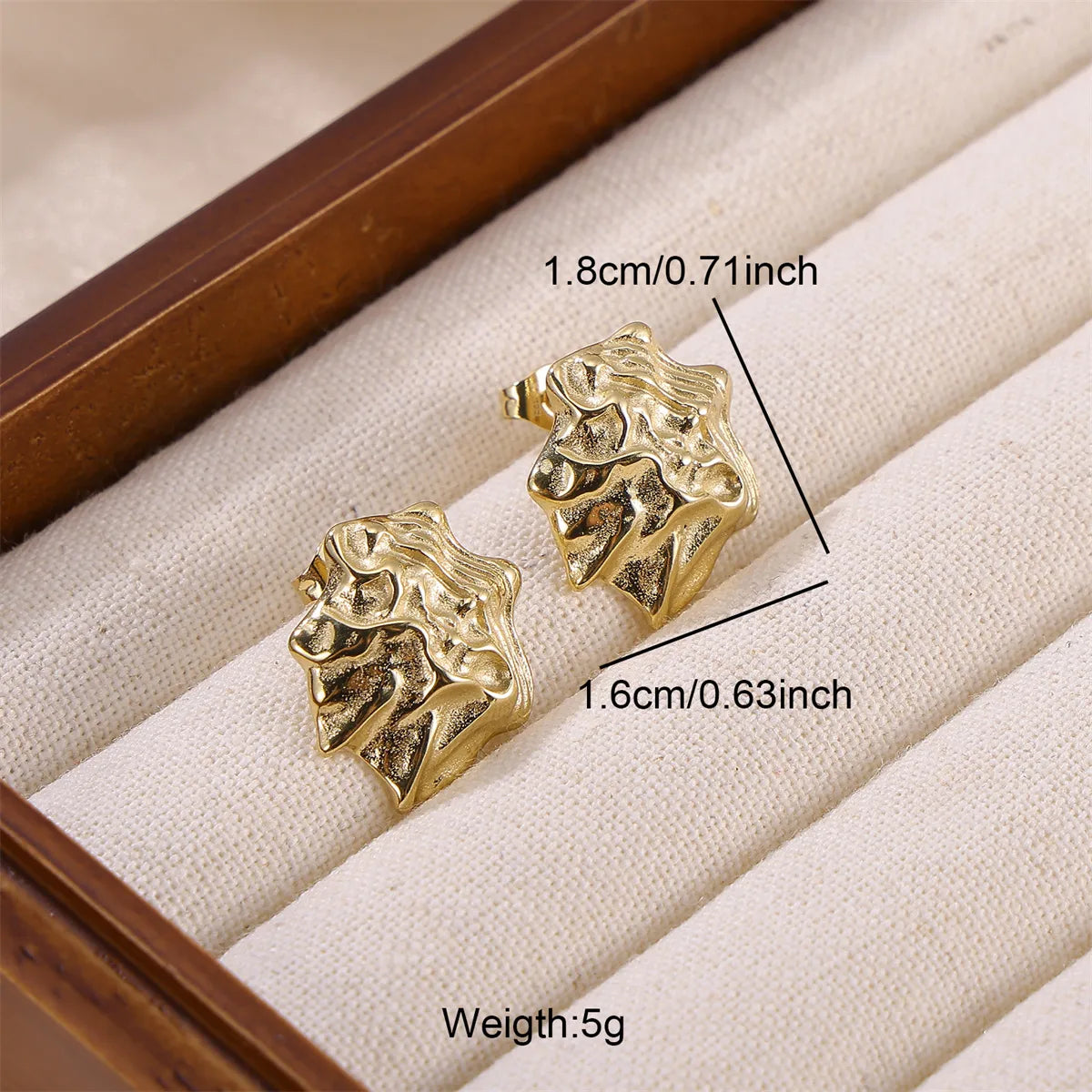 1 Pair Casual Simple Style Irregular Solid Color 304 Stainless Steel 18K Gold Plated Ear Studs