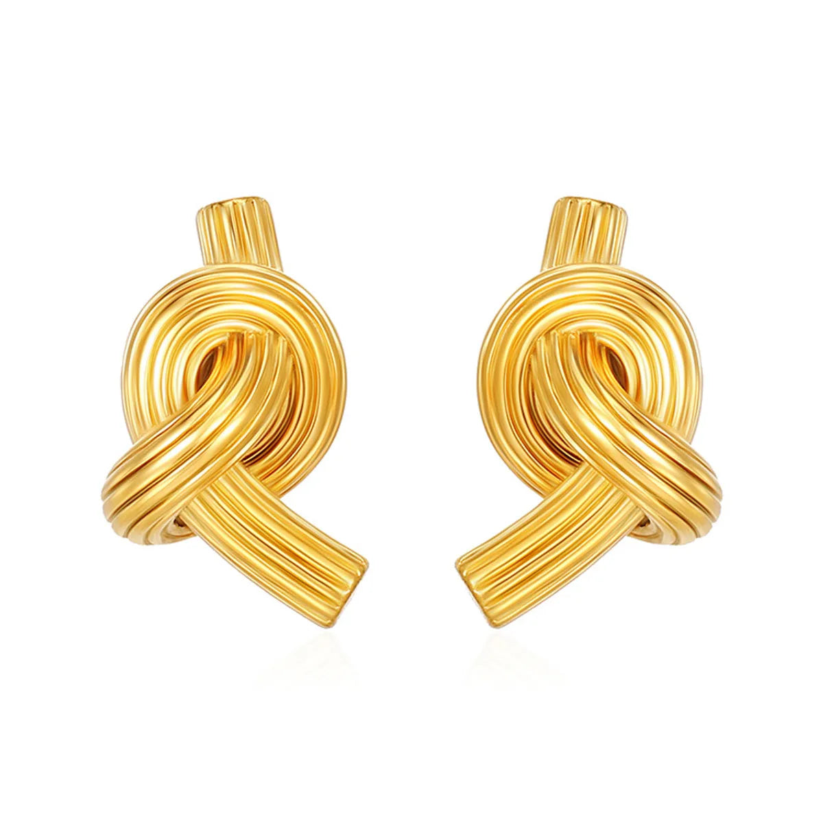 1 Pair Casual Simple Style Knot 304 Stainless Steel 18K Gold Plated Ear Studs