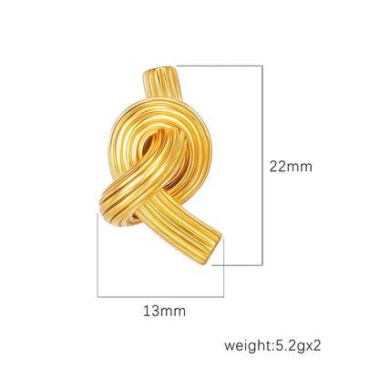 1 Pair Casual Simple Style Knot 304 Stainless Steel 18K Gold Plated Ear Studs