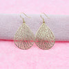 1 Pair Casual Simple Style Leaf Water Droplets Hollow Out Copper Drop Earrings