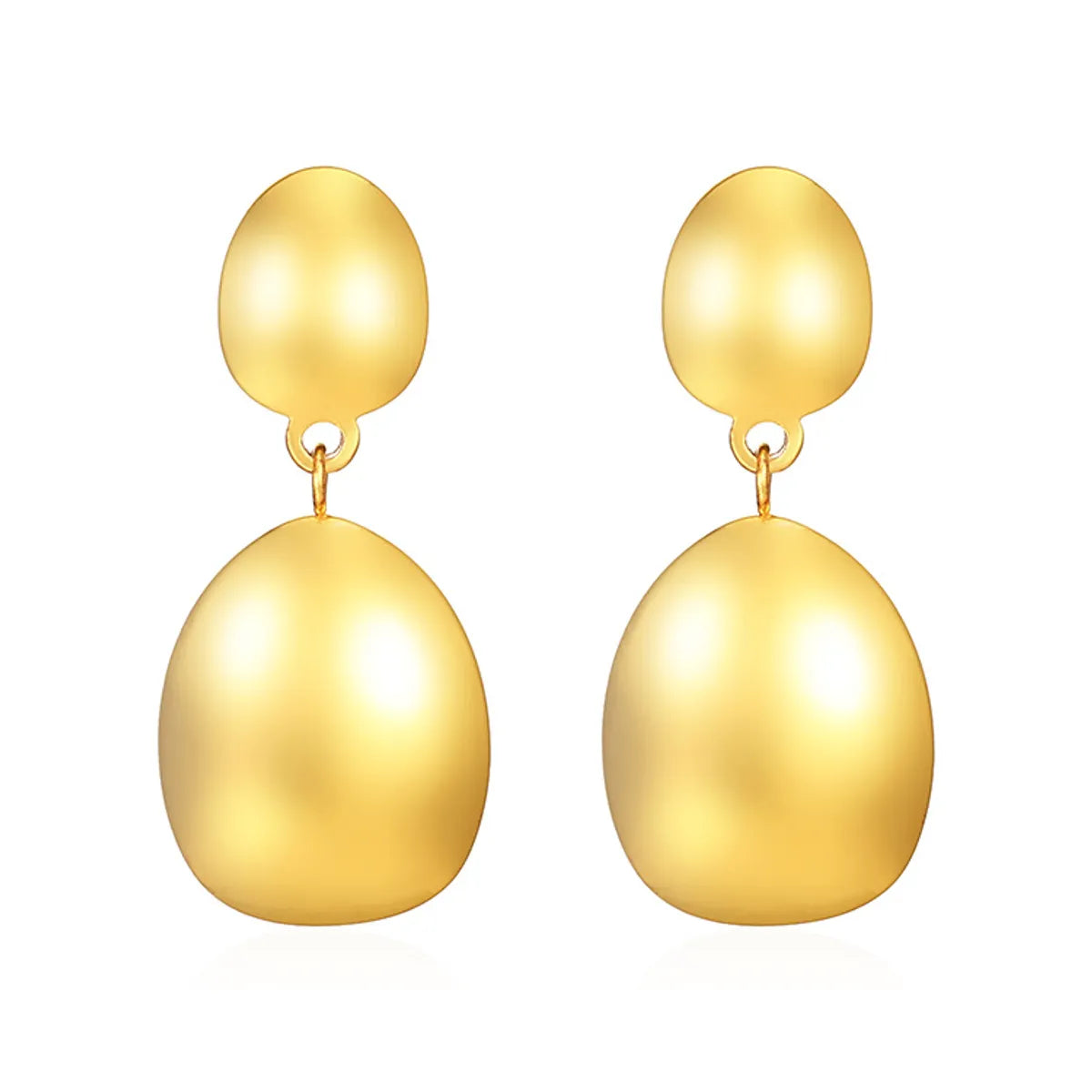 1 Pair Casual Simple Style Oval 304 Stainless Steel 18K Gold Plated Drop Earrings