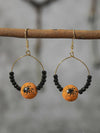 1 Pair Casual Simple Style Pumpkin Spider Spider Web Wood Drop Earrings