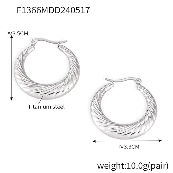 1 Pair Casual Simple Style Round 304 Stainless Steel 18K Gold Plated Earrings