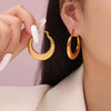 1 Pair Casual Simple Style Round 304 Stainless Steel 18K Gold Plated Earrings