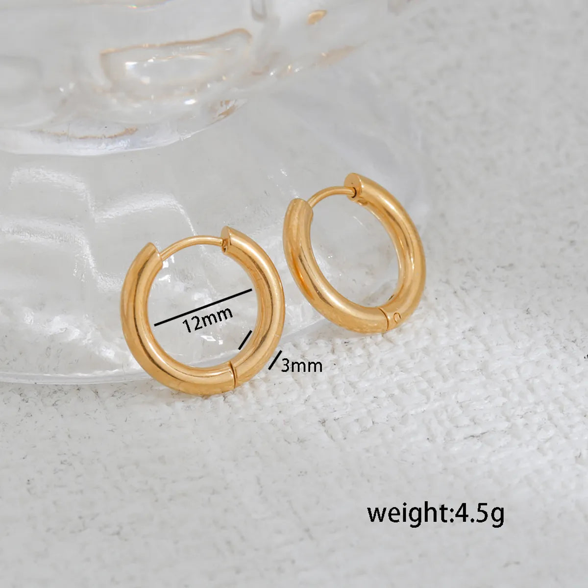 1 Pair Casual Simple Style Round 304 Stainless Steel Earrings