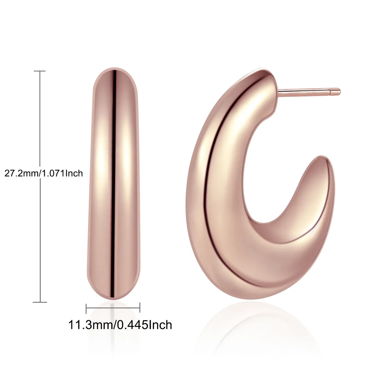 1 Pair Casual Simple Style Round Copper 18K Gold Plated Hoop Earrings