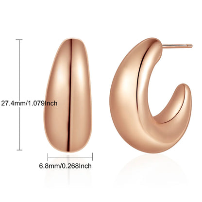 1 Pair Casual Simple Style Round Copper 18K Gold Plated Hoop Earrings