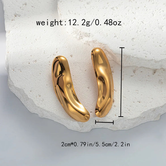 1 Pair Casual Simple Style Round Plating Hollow Out 304 Stainless Steel 14K Gold Plated Earrings