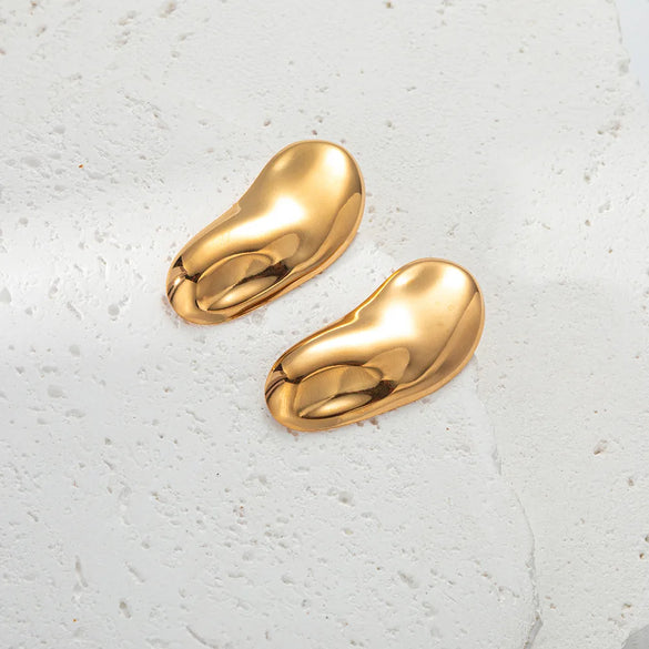 1 Pair Casual Simple Style Round Plating Hollow Out 304 Stainless Steel 14K Gold Plated Earrings