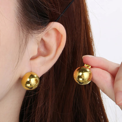 1 Pair Casual Simple Style Semicircle 304 Stainless Steel 18K Gold Plated Ear Studs