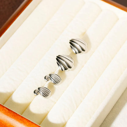 1 Pair Casual Simple Style Shell Plating 316 Stainless Steel  Ear Studs