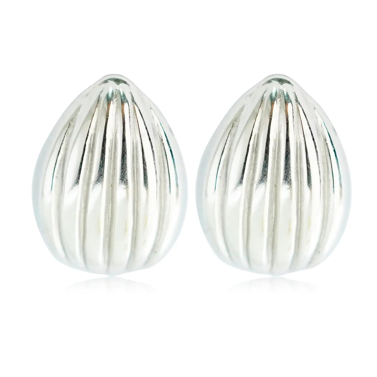 1 Pair Casual Simple Style Shell Plating 316 Stainless Steel  Ear Studs