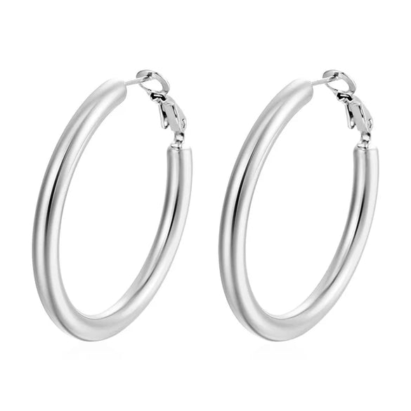 1 Pair Casual Simple Style Solid Color 304 Stainless Steel 18K Gold Plated Earrings