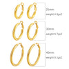 1 Pair Casual Simple Style Solid Color 304 Stainless Steel 18K Gold Plated Earrings