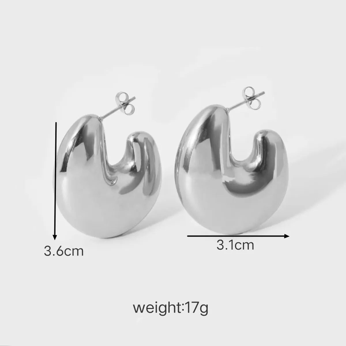 1 Pair Casual Simple Style Solid Color Plating 304 Stainless Steel 18K Gold Plated Ear Studs