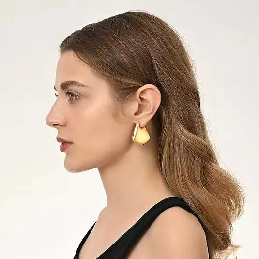 1 Pair Casual Simple Style Solid Color Plating 304 Stainless Steel 18K Gold Plated Ear Studs