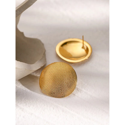 1 Pair Casual Simple Style Solid Color Plating 316 Stainless Steel  18K Gold Plated Ear Studs