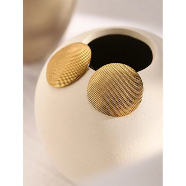 1 Pair Casual Simple Style Solid Color Plating 316 Stainless Steel  18K Gold Plated Ear Studs