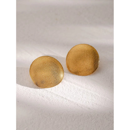 1 Pair Casual Simple Style Solid Color Plating 316 Stainless Steel  18K Gold Plated Ear Studs