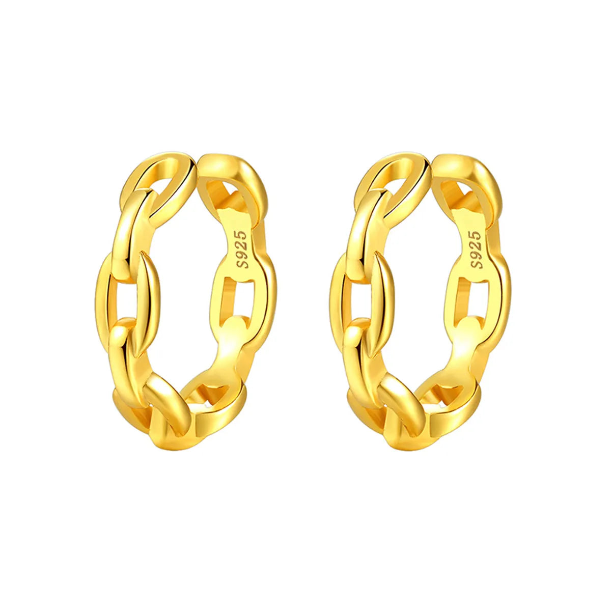 1 Pair Casual Simple Style Solid Color Plating Hollow Out Copper 18k Gold Plated Earrings