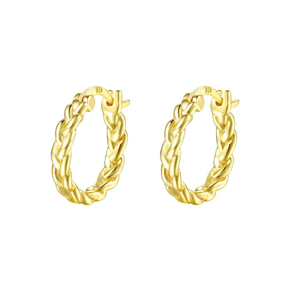 1 Pair Casual Simple Style Solid Color Plating Hollow Out Copper 18k Gold Plated Earrings