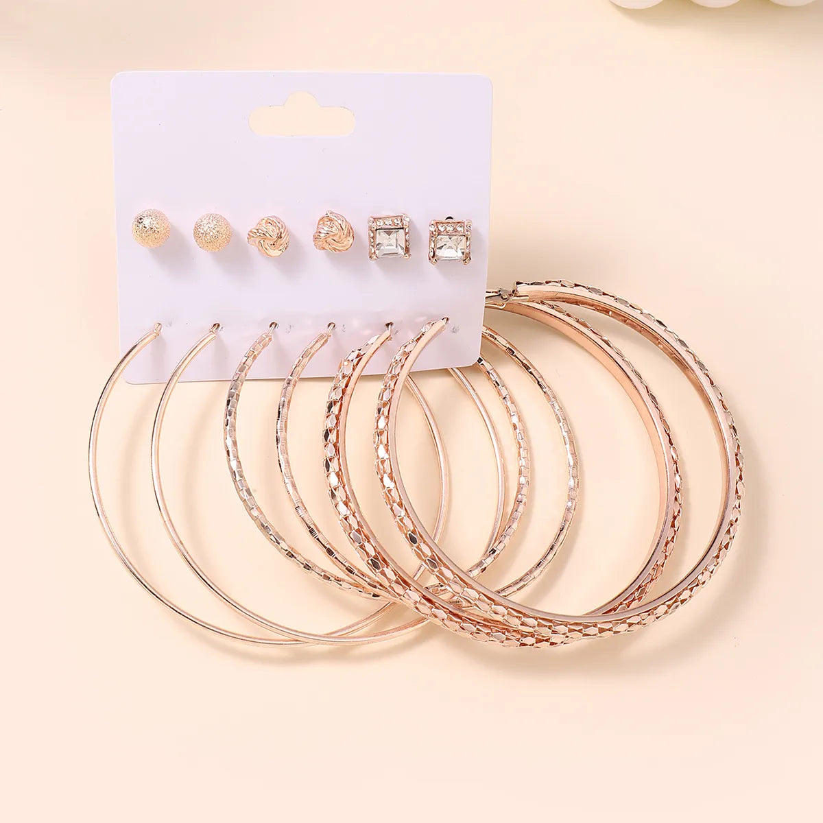 1 Pair Casual Simple Style Solid Color Plating Inlay Alloy Rhinestones Gold Plated Earrings