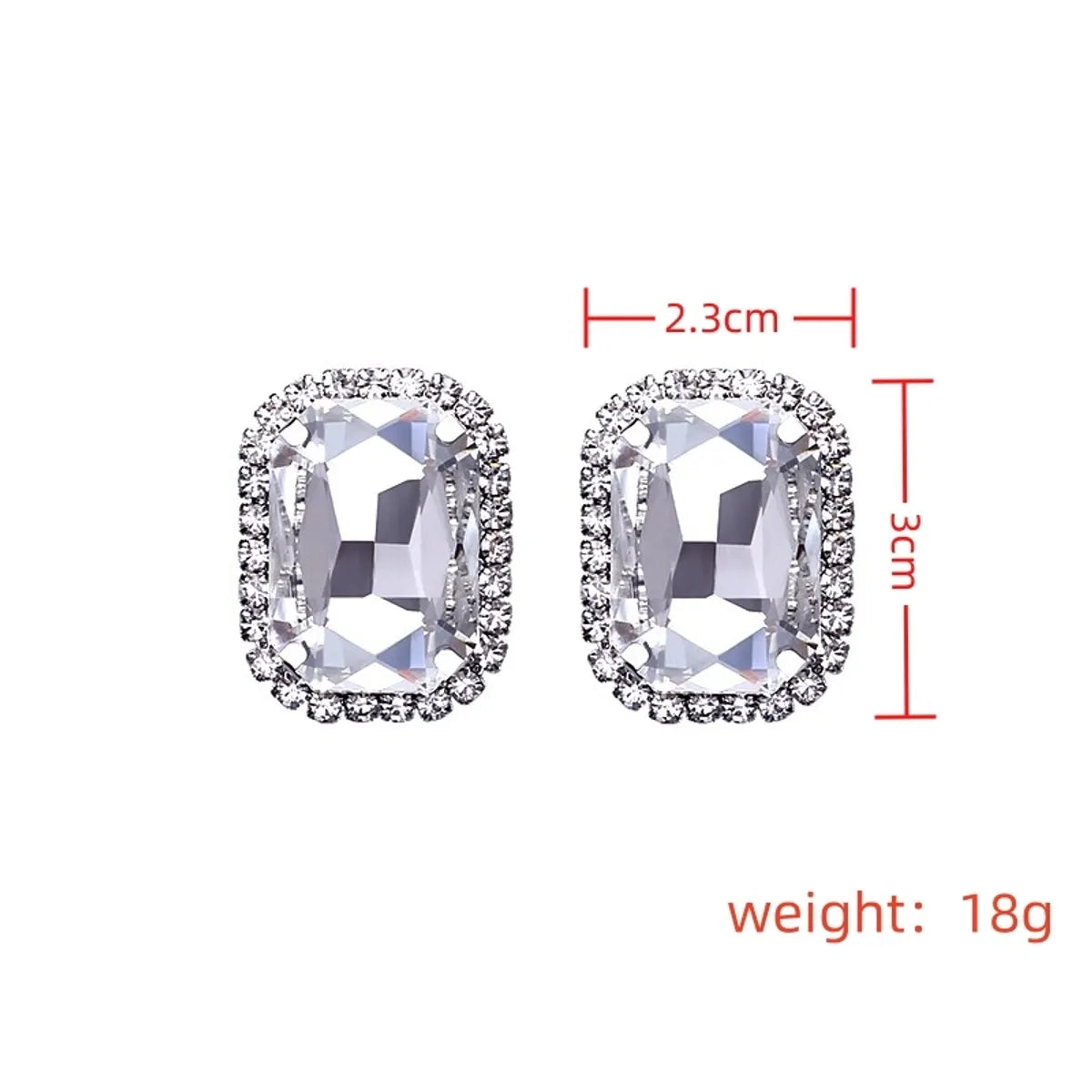 1 Pair Casual Simple Style Solid Color Plating Inlay Alloy Rhinestones Silver Plated Ear Studs